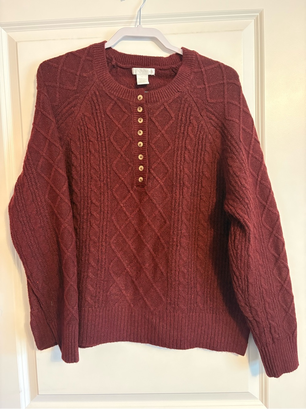 DESIGN HISTORY | Burgundy | Cable Knit Henley Sweater | Ralph Lauren-Inspired